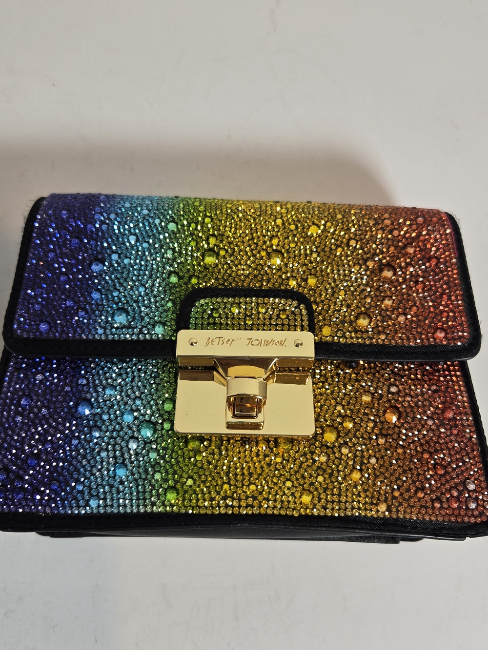 Betsey Johnson Rainbow Crystal Crossbody Bag